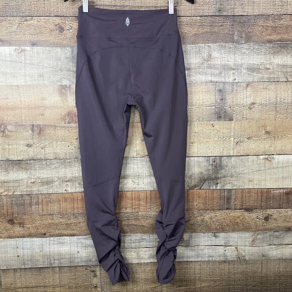 Free People Movement Freeform Ruched Leggings High Rise Mocha Brown Size Medium - Picture 4 of 11